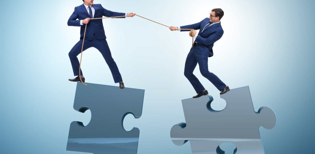 Business concept of teamwork and competition
